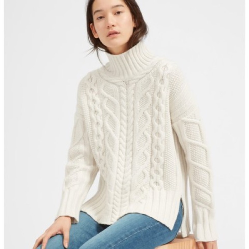 Everlane Oversized Cable Turtleneck Sweater
